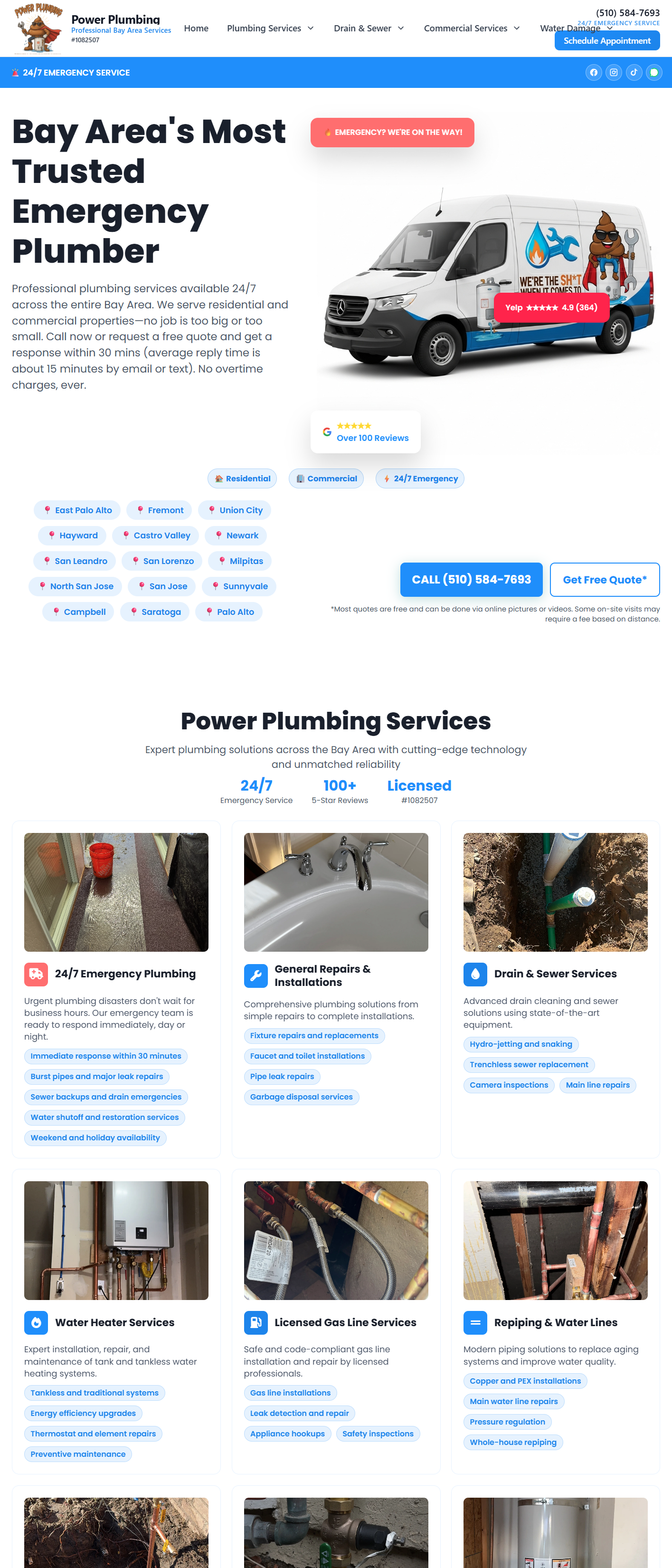 Power Plumbing USA Website Full Page Design