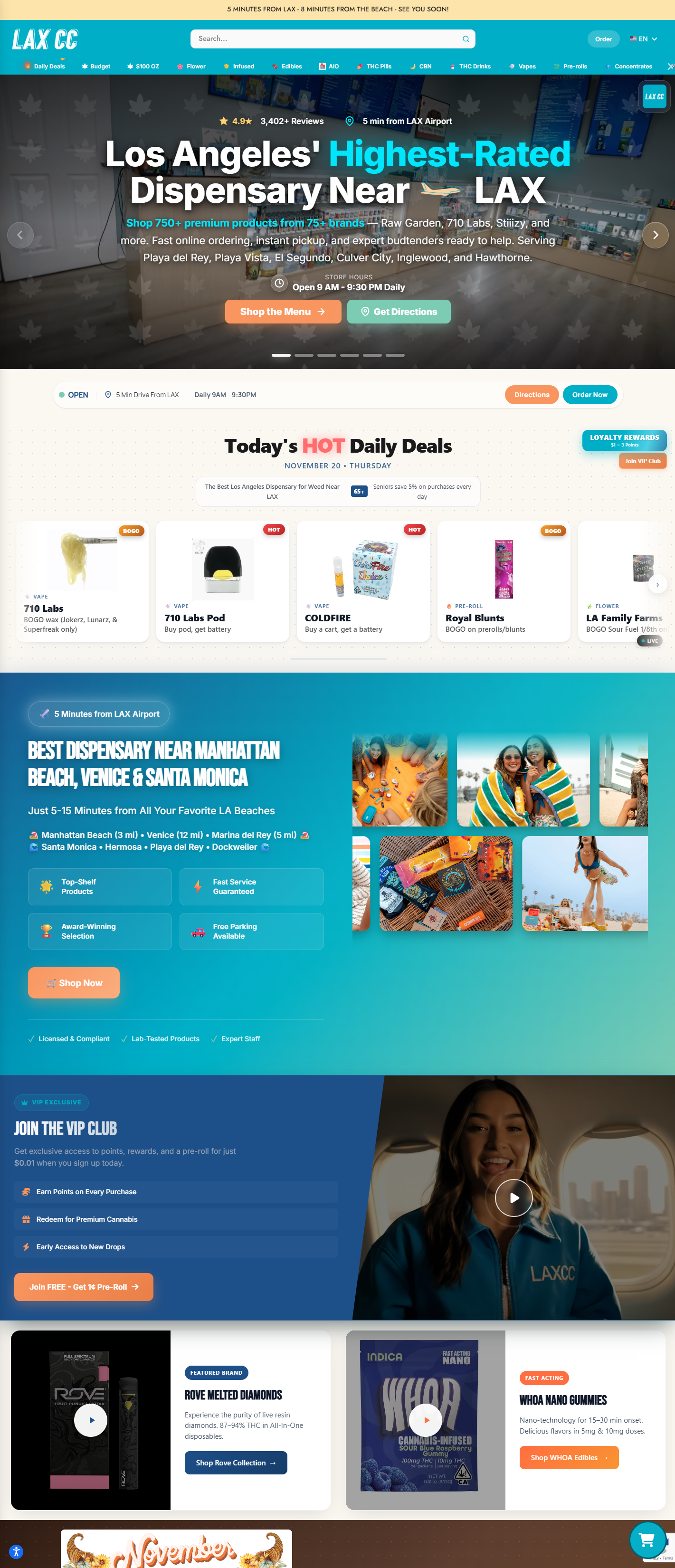 LAX Cannabis Club Website Full Page Design